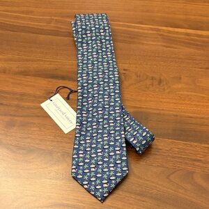 NWT Vineyard Vines Martha’s Vineyard Whale & Palm Tree Navy Tie
